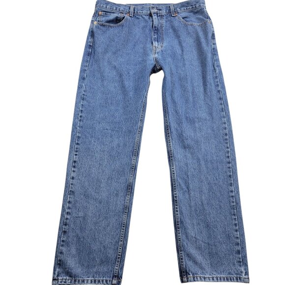 Levi's 569 Jeans Mens 38x32 Blue Loose Fit Straight Dark Wash Retro - Picture 1 of 6